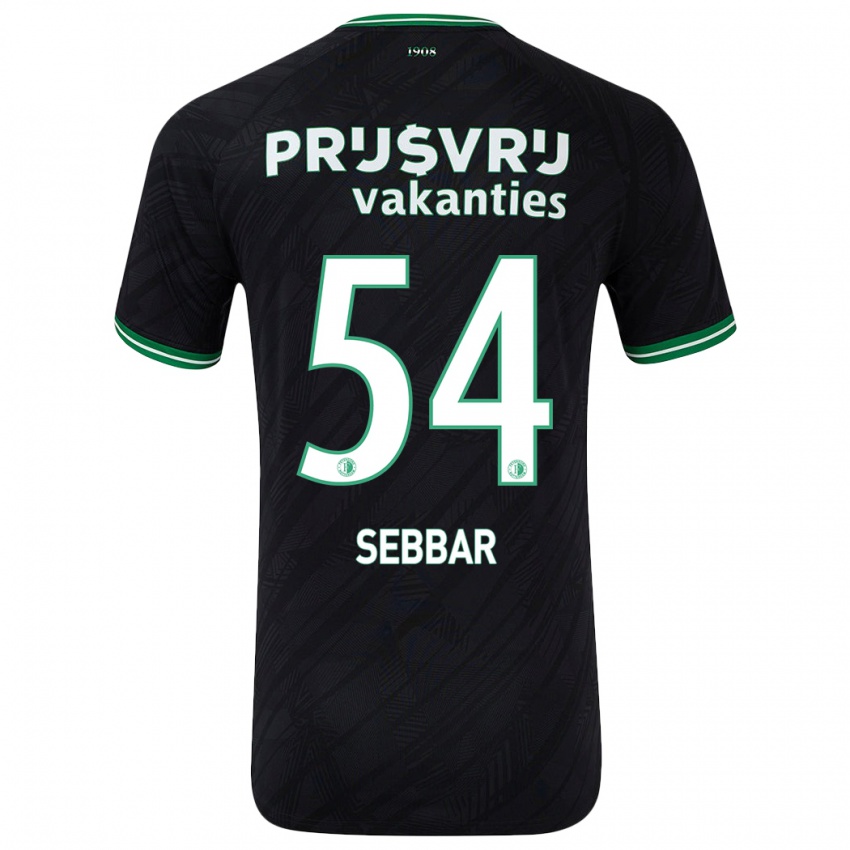 Kinder Marouane Sebbar #54 Schwarz Grün Auswärtstrikot Trikot 2024/25 T-Shirt Österreich