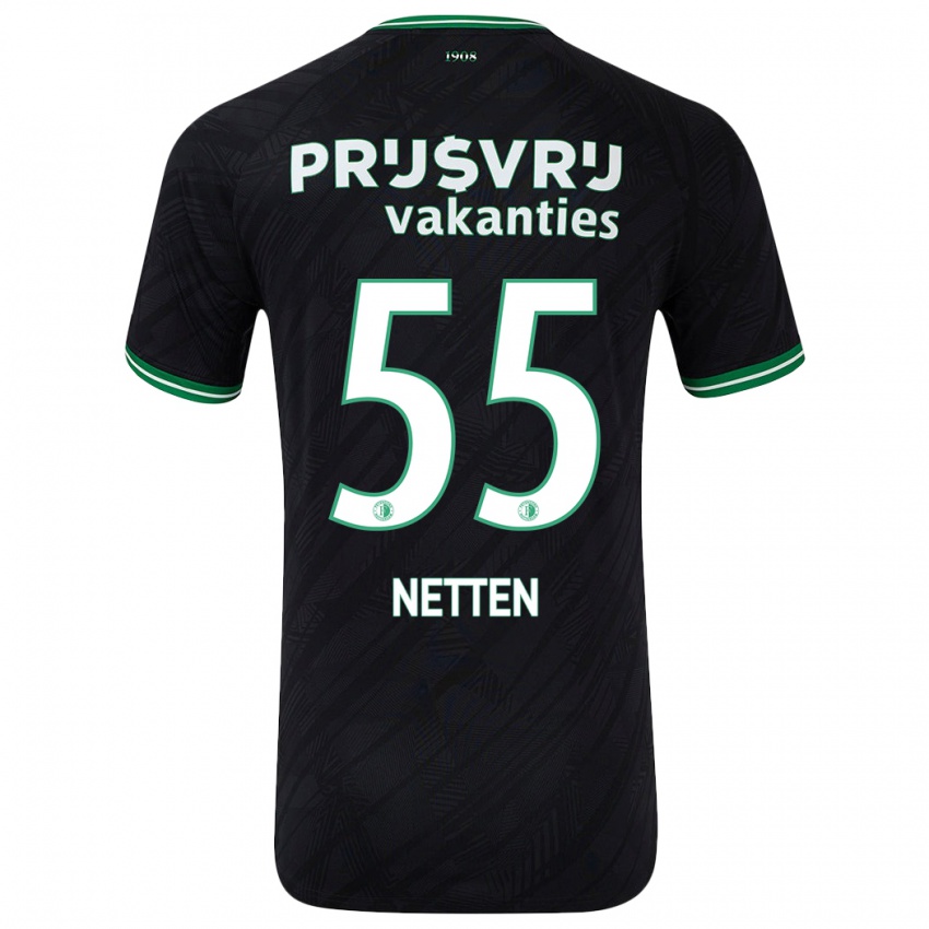 Kinder Luc Netten #55 Schwarz Grün Auswärtstrikot Trikot 2024/25 T-Shirt Österreich