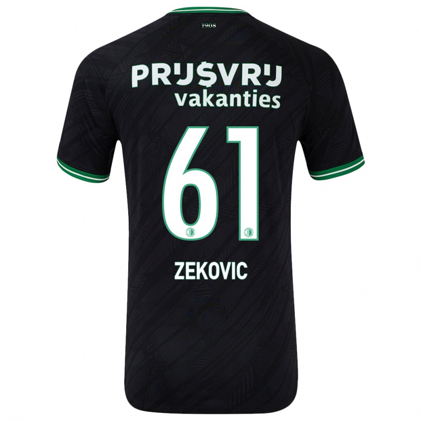 Kinder Aleks Zekovic #61 Schwarz Grün Auswärtstrikot Trikot 2024/25 T-Shirt Österreich