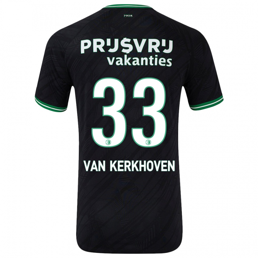 Kinder Ella Van Kerkhoven #33 Schwarz Grün Auswärtstrikot Trikot 2024/25 T-Shirt Österreich