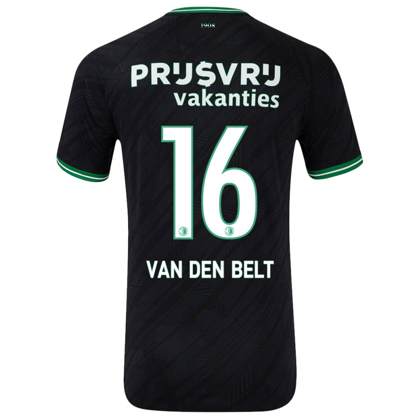 Kinder Thomas Van Den Belt #16 Schwarz Grün Auswärtstrikot Trikot 2024/25 T-Shirt Österreich