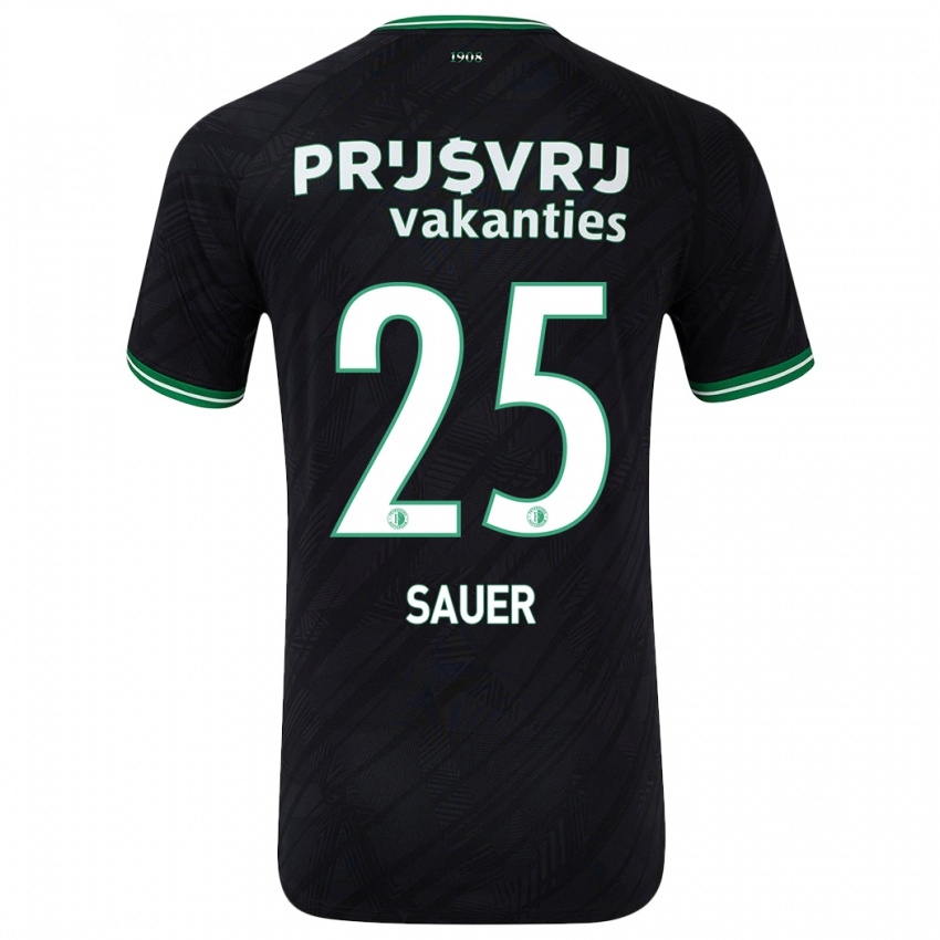 Kinder Leo Sauer #25 Schwarz Grün Auswärtstrikot Trikot 2024/25 T-Shirt Österreich