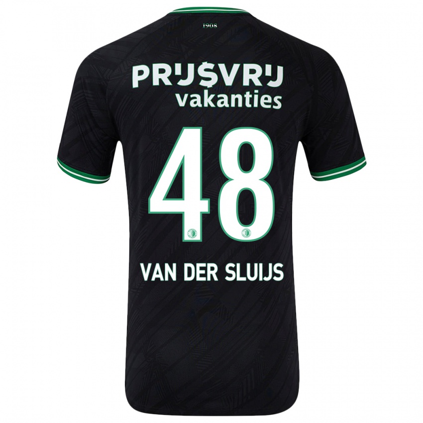 Kinder Joep Van Der Sluijs #48 Schwarz Grün Auswärtstrikot Trikot 2024/25 T-Shirt Österreich