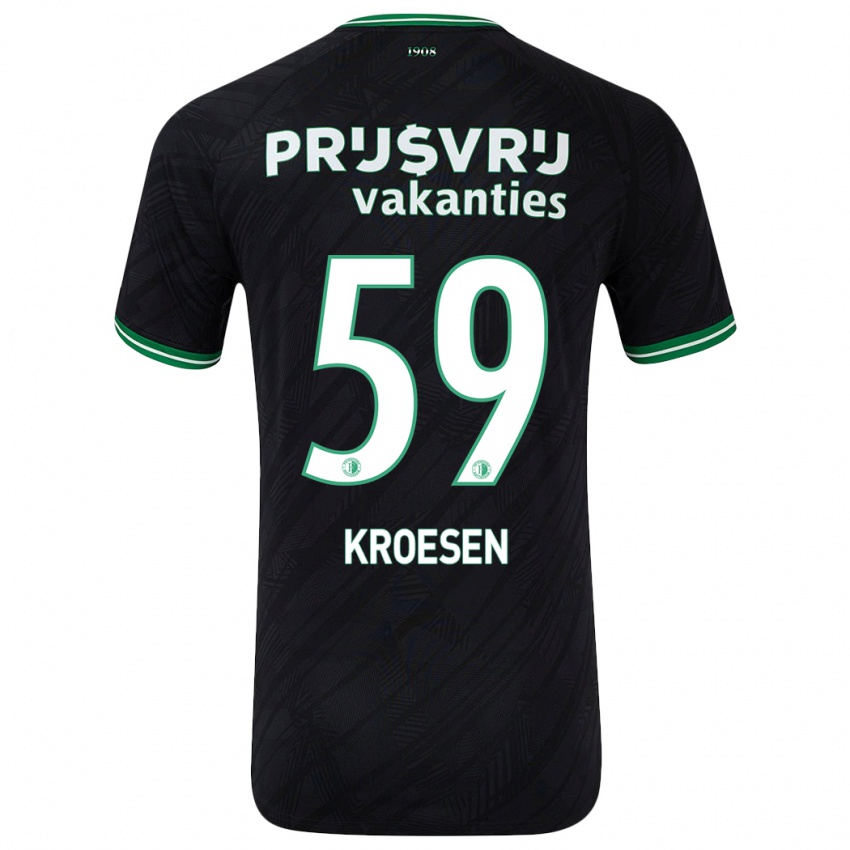 Kinder Jaimy Kroesen #59 Schwarz Grün Auswärtstrikot Trikot 2024/25 T-Shirt Österreich