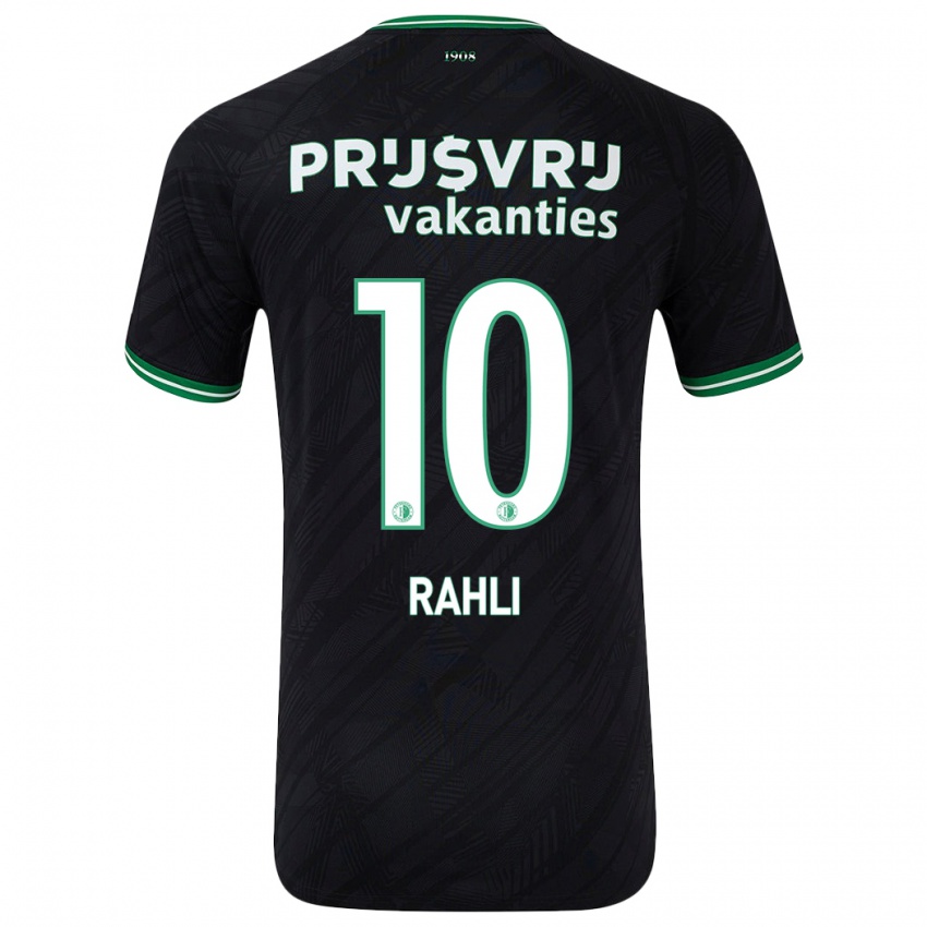 Kinder Khalid Rahli #10 Schwarz Grün Auswärtstrikot Trikot 2024/25 T-Shirt Österreich