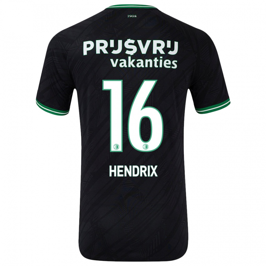 Kinder Jorrit Hendrix #16 Schwarz Grün Auswärtstrikot Trikot 2024/25 T-Shirt Österreich