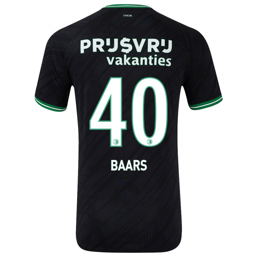 Kinder Guus Baars #40 Schwarz Grün Auswärtstrikot Trikot 2024/25 T-Shirt Österreich