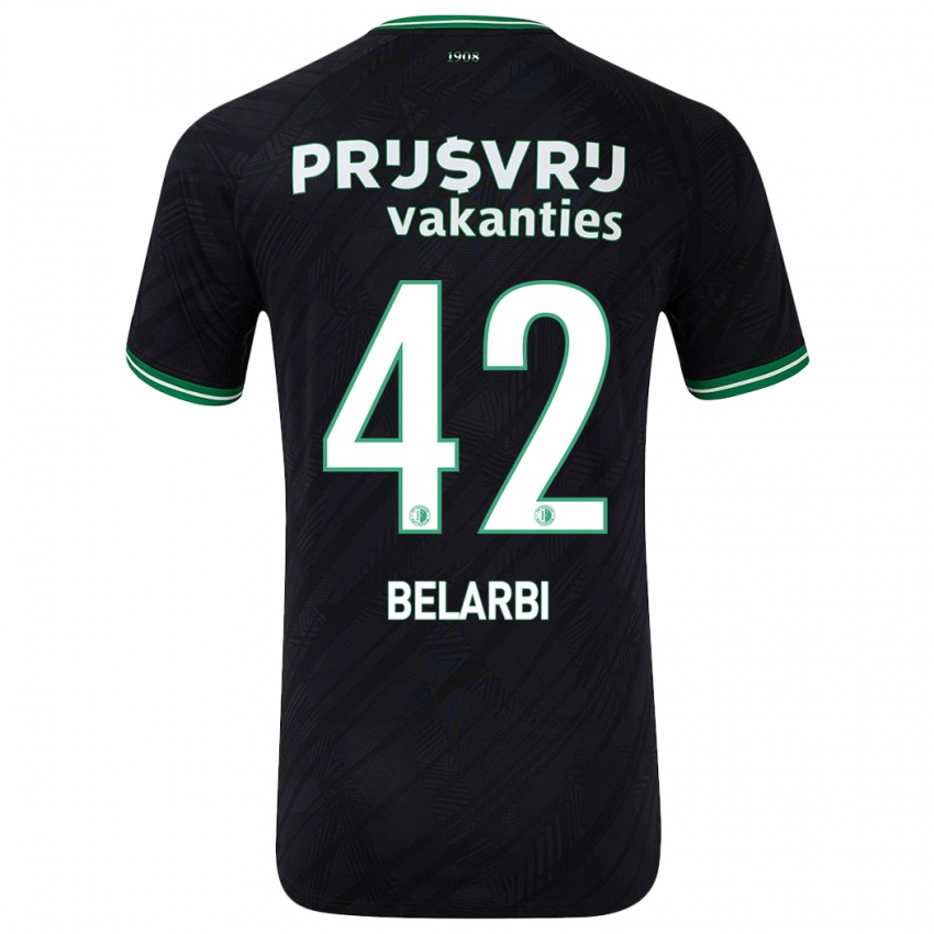 Kinder Abdel Belarbi #42 Schwarz Grün Auswärtstrikot Trikot 2024/25 T-Shirt Österreich