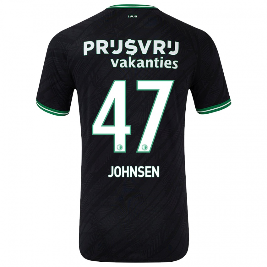 Kinder Mikael Torset Johnsen #47 Schwarz Grün Auswärtstrikot Trikot 2024/25 T-Shirt Österreich