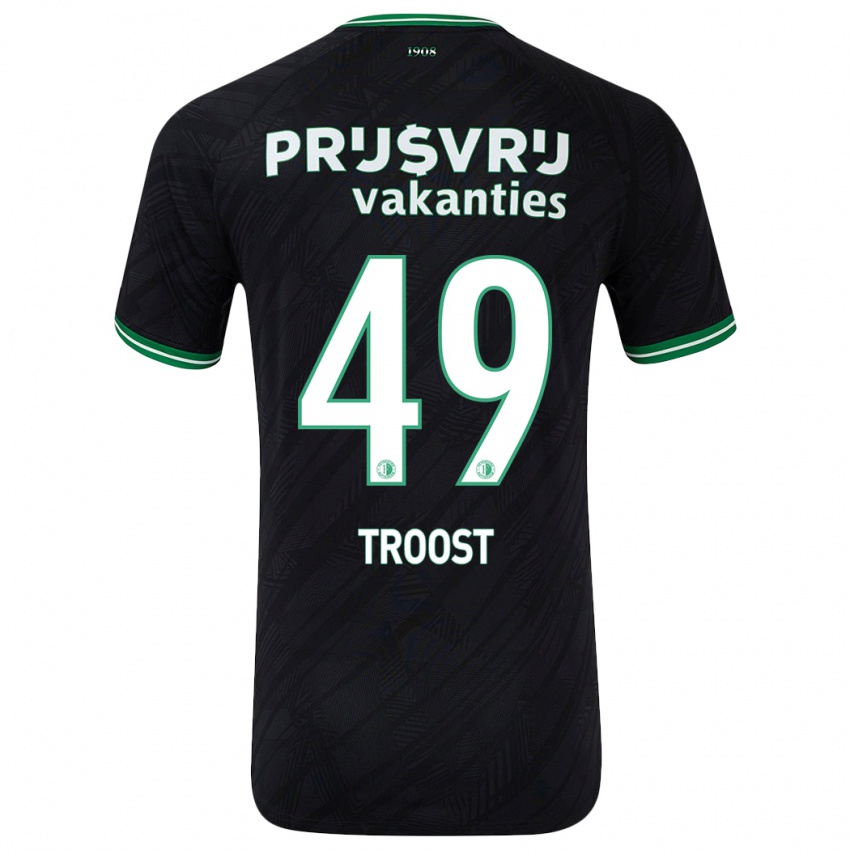 Kinder Tein Troost #49 Schwarz Grün Auswärtstrikot Trikot 2024/25 T-Shirt Österreich