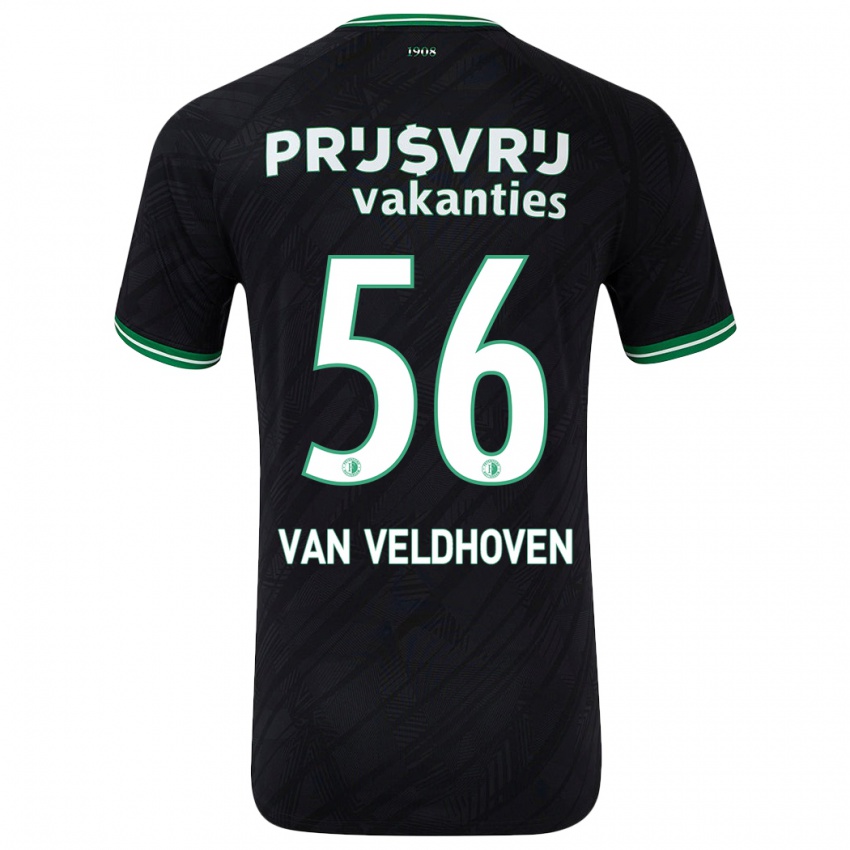 Kinder Kars Van Veldhoven #56 Schwarz Grün Auswärtstrikot Trikot 2024/25 T-Shirt Österreich