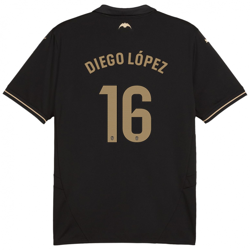 Kinder Diego Lopez #16 Schwarz Auswärtstrikot Trikot 2024/25 T-Shirt Österreich