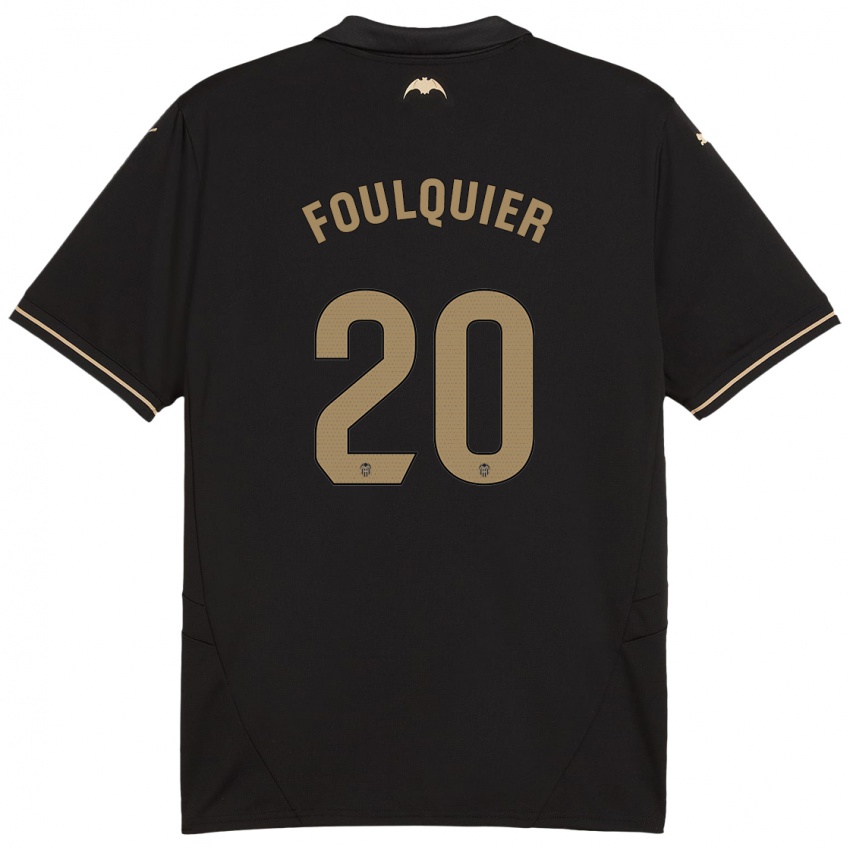 Kinder Dimitri Foulquier #20 Schwarz Auswärtstrikot Trikot 2024/25 T-Shirt Österreich