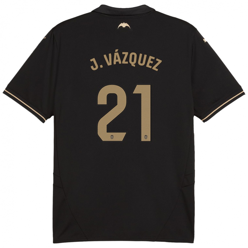 Kinder Jesús Vázquez #21 Schwarz Auswärtstrikot Trikot 2024/25 T-Shirt Österreich