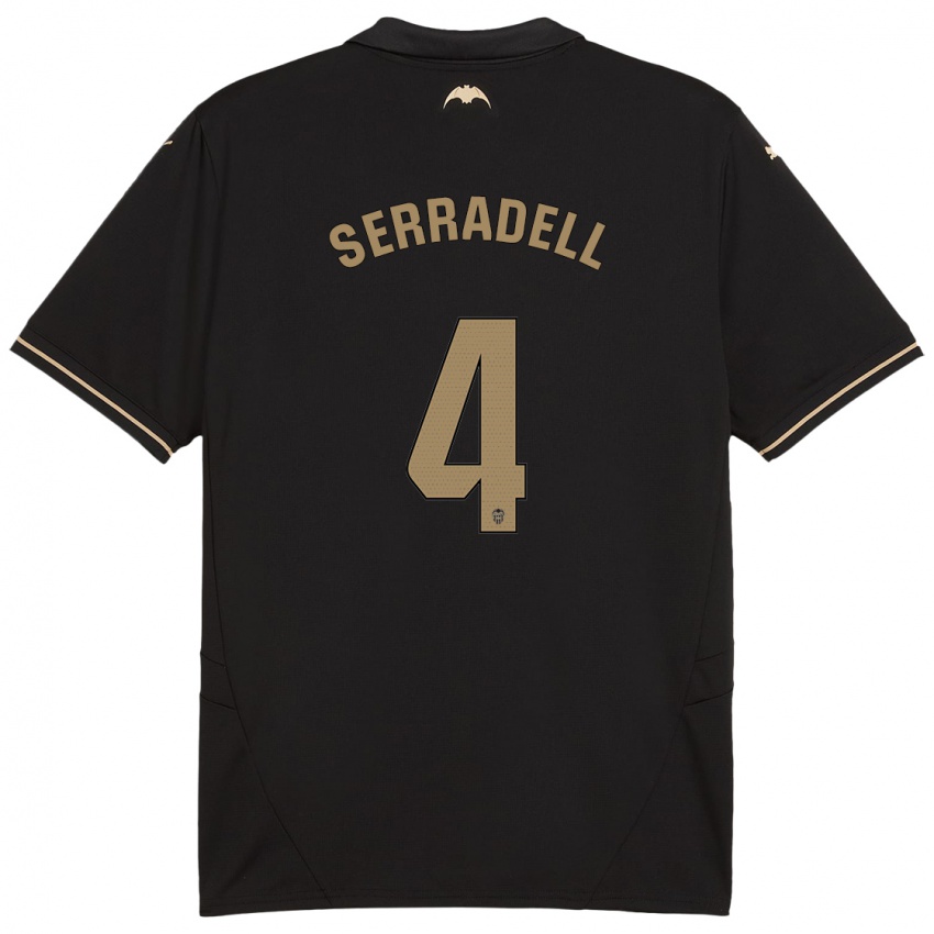 Kinder Álex Serradell #4 Schwarz Auswärtstrikot Trikot 2024/25 T-Shirt Österreich