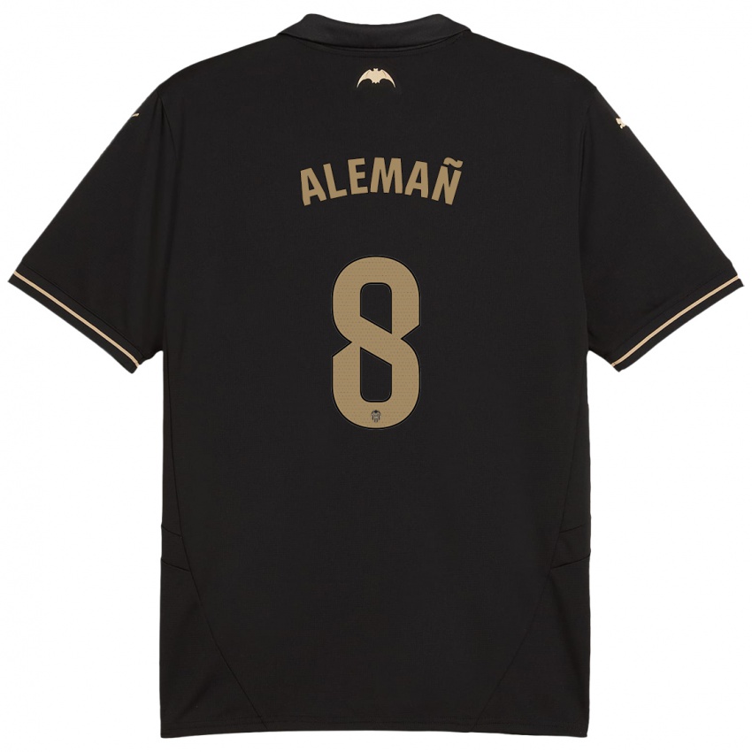 Kinder Pedro Alemañ #8 Schwarz Auswärtstrikot Trikot 2024/25 T-Shirt Österreich