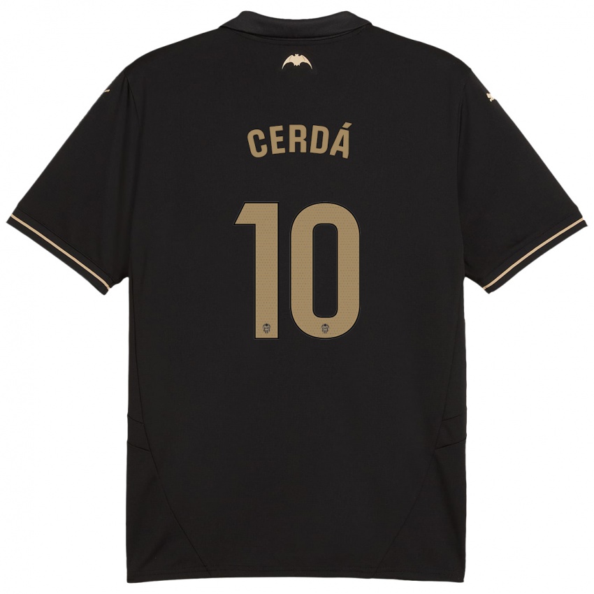 Kinder Alex Cerdá #10 Schwarz Auswärtstrikot Trikot 2024/25 T-Shirt Österreich