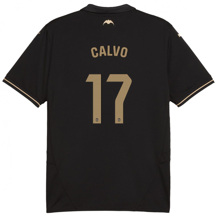 Kinder Borja Calvo #17 Schwarz Auswärtstrikot Trikot 2024/25 T-Shirt Österreich