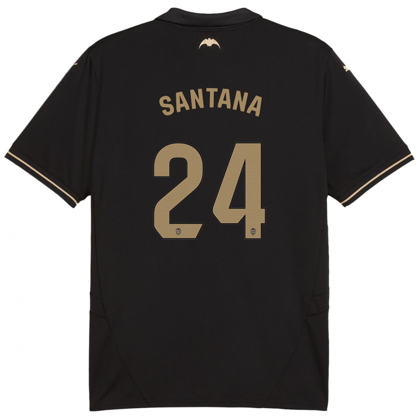 Kinder Ismael Santana #24 Schwarz Auswärtstrikot Trikot 2024/25 T-Shirt Österreich