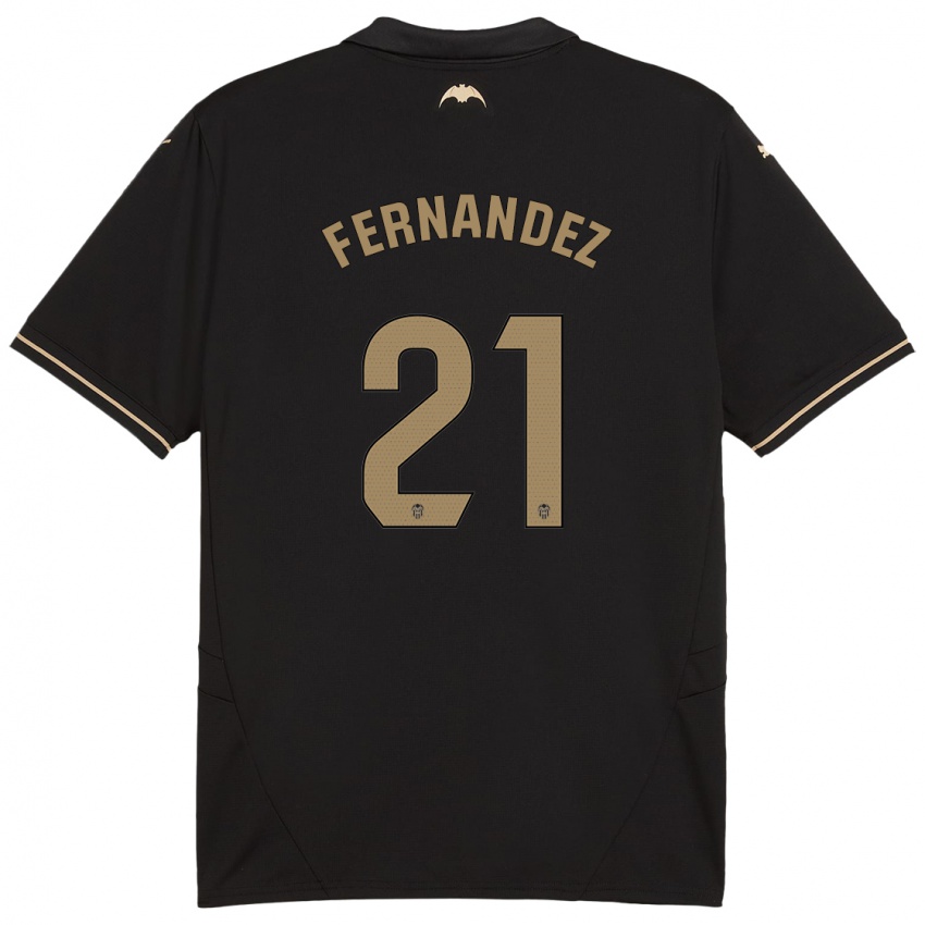 Kinder Estela Fernández #21 Schwarz Auswärtstrikot Trikot 2024/25 T-Shirt Österreich