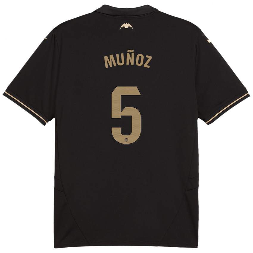 Kinder Iván Muñoz #5 Schwarz Auswärtstrikot Trikot 2024/25 T-Shirt Österreich