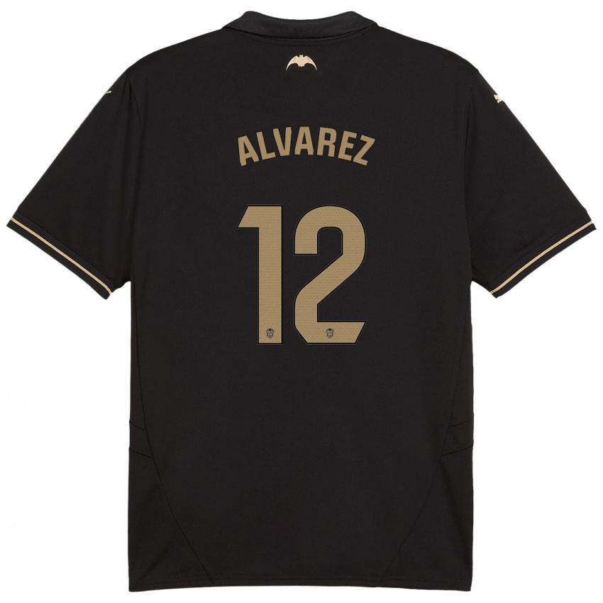 Kinder Sofia Alvarez #12 Schwarz Auswärtstrikot Trikot 2024/25 T-Shirt Österreich