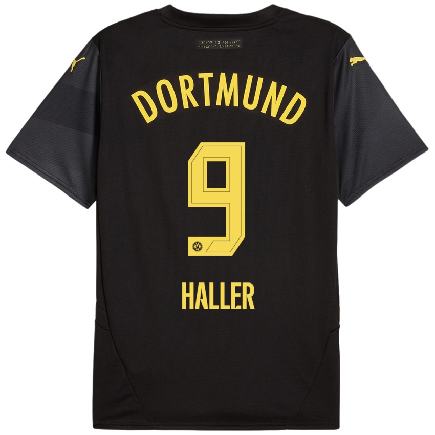 Kinder Sebastien Haller #9 Schwarz Gelb Auswärtstrikot Trikot 2024/25 T-Shirt Österreich