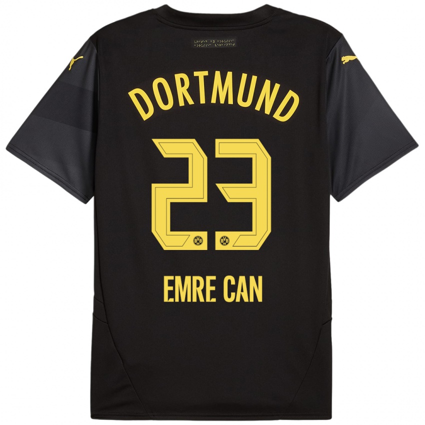 Kinder Emre Can #23 Schwarz Gelb Auswärtstrikot Trikot 2024/25 T-Shirt Österreich