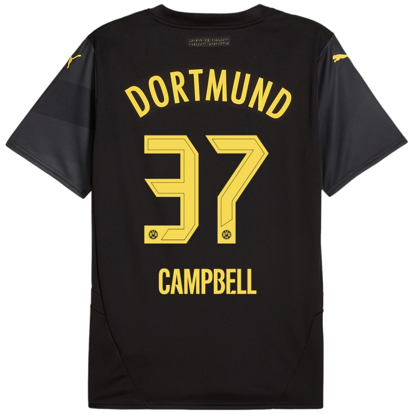 Kinder Cole Campbell #37 Schwarz Gelb Auswärtstrikot Trikot 2024/25 T-Shirt Österreich