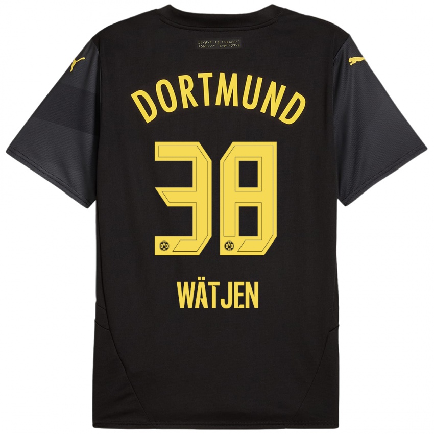 Kinder Kjell Wätjen #38 Schwarz Gelb Auswärtstrikot Trikot 2024/25 T-Shirt Österreich