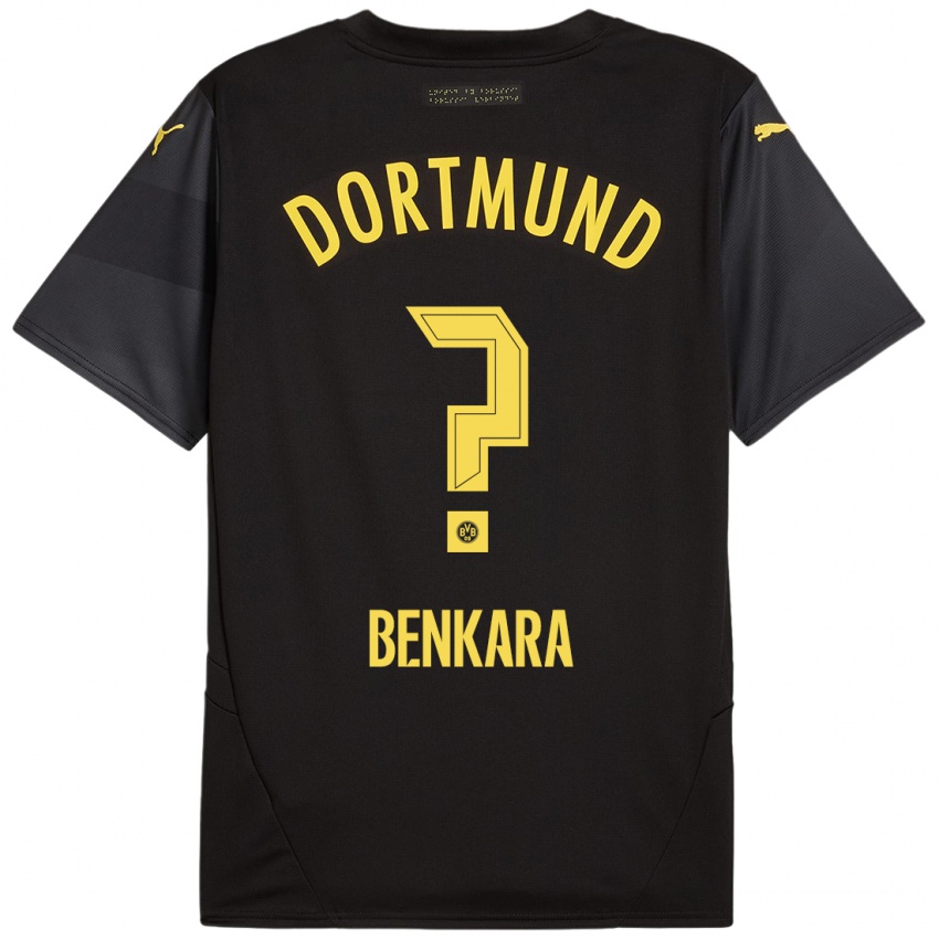 Kinder Elias Benkara #0 Schwarz Gelb Auswärtstrikot Trikot 2024/25 T-Shirt Österreich