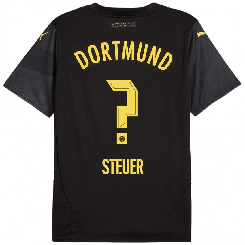 Kinder Etienne Steuer #0 Schwarz Gelb Auswärtstrikot Trikot 2024/25 T-Shirt Österreich