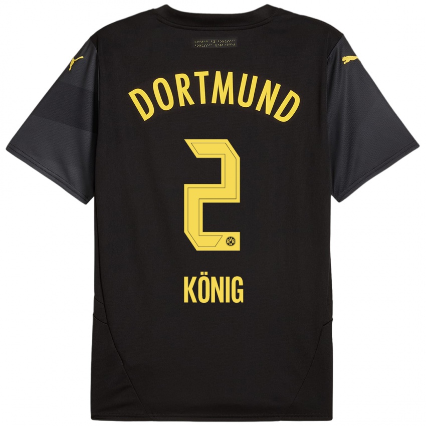 Kinder Niklas König #2 Schwarz Gelb Auswärtstrikot Trikot 2024/25 T-Shirt Österreich