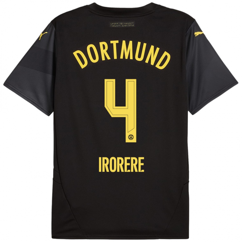 Kinder Felix Irorere #4 Schwarz Gelb Auswärtstrikot Trikot 2024/25 T-Shirt Österreich