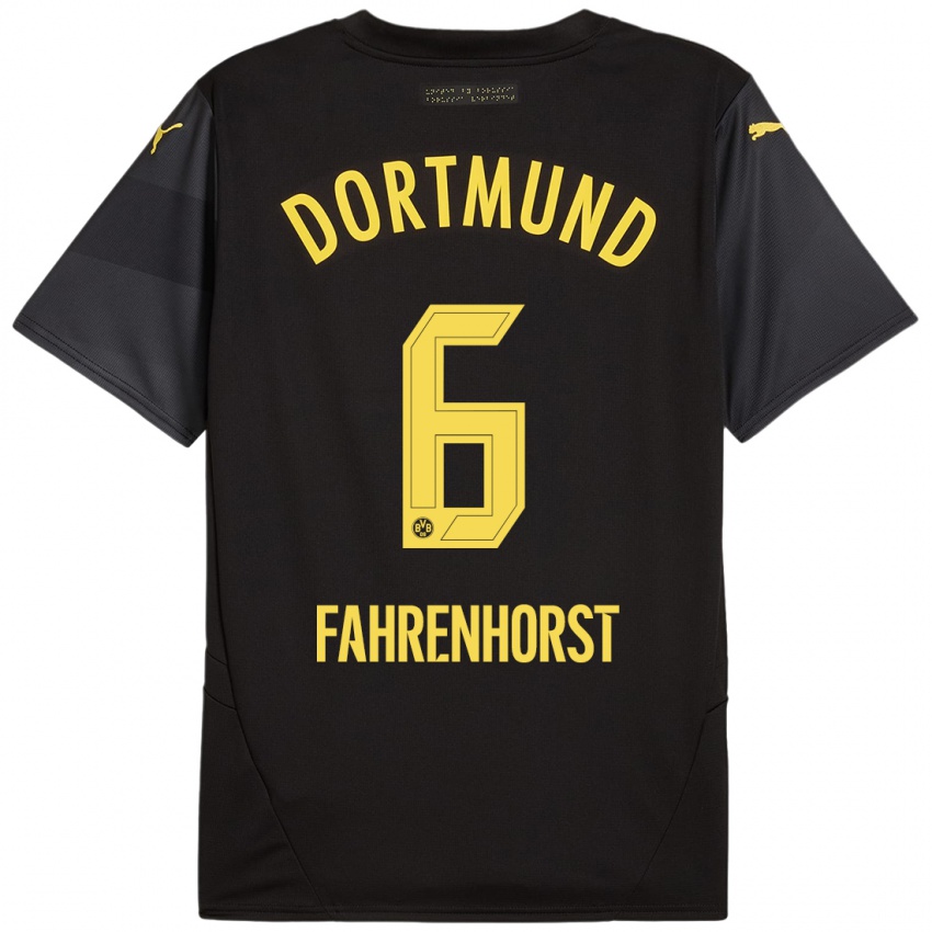 Kinder Luke Fahrenhorst #6 Schwarz Gelb Auswärtstrikot Trikot 2024/25 T-Shirt Österreich