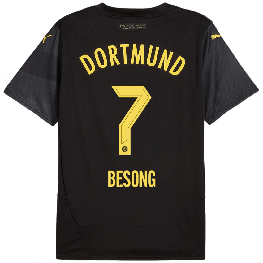 Kinder Paul-Philipp Besong #7 Schwarz Gelb Auswärtstrikot Trikot 2024/25 T-Shirt Österreich