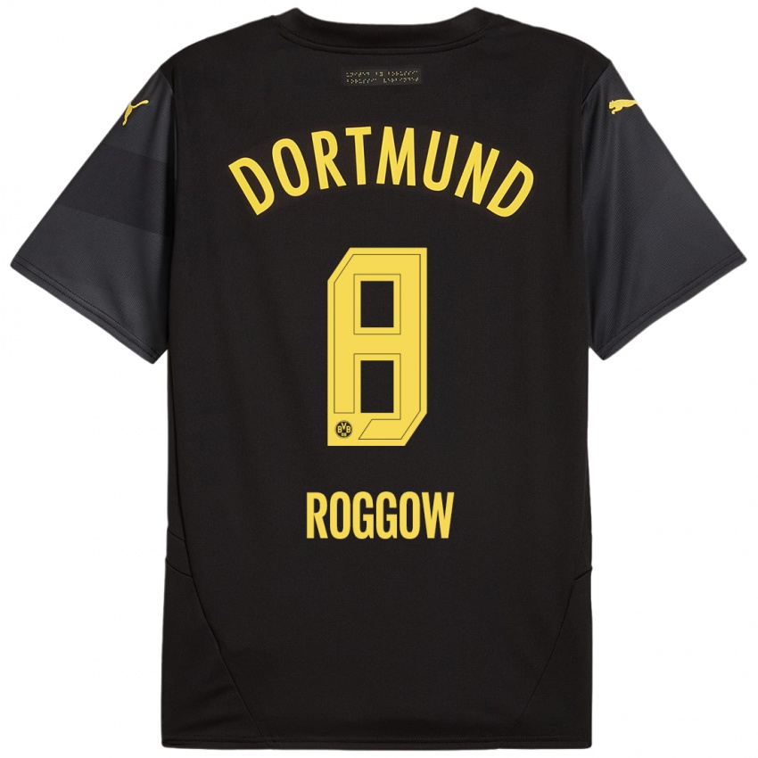 Kinder Franz Roggow #8 Schwarz Gelb Auswärtstrikot Trikot 2024/25 T-Shirt Österreich