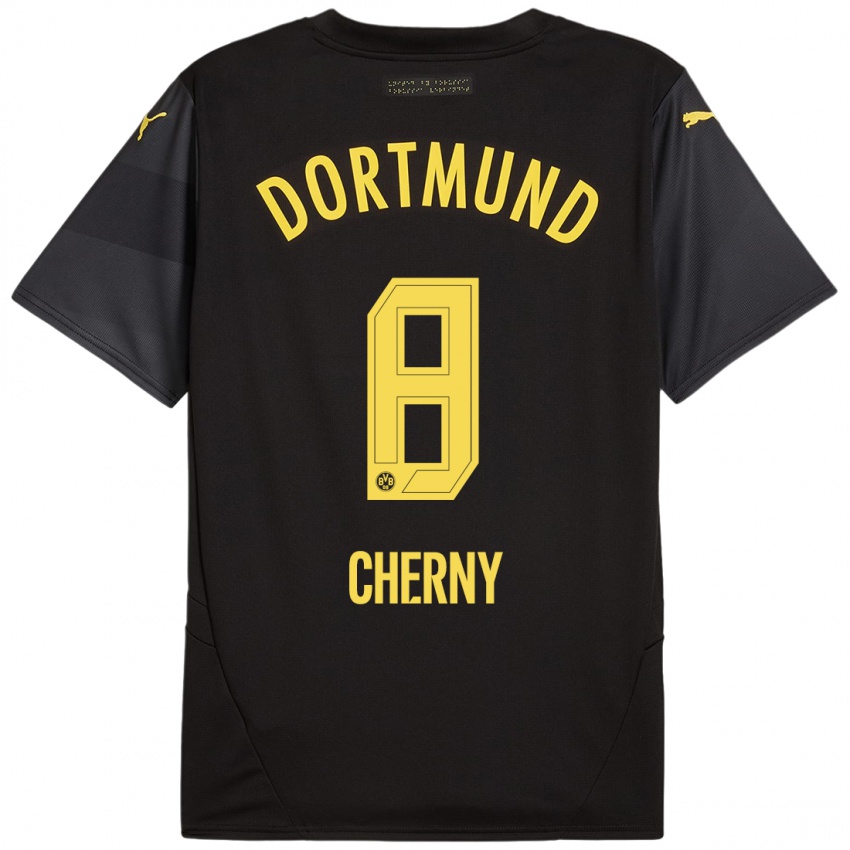 Kinder Nick Cherny #8 Schwarz Gelb Auswärtstrikot Trikot 2024/25 T-Shirt Österreich