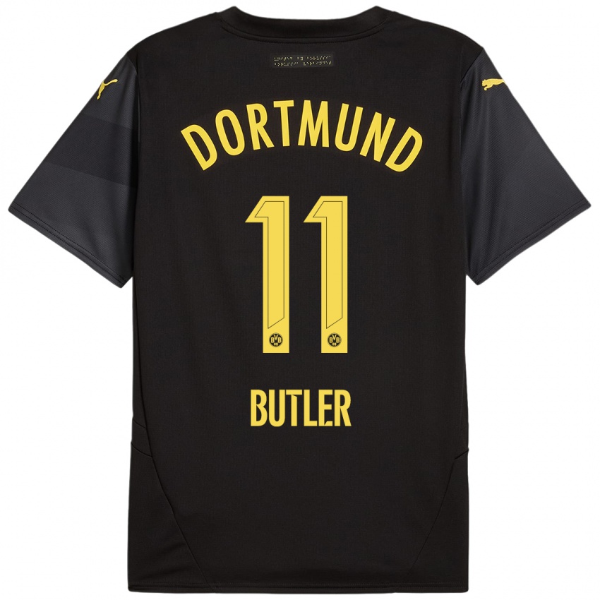 Kinder Justin Butler #11 Schwarz Gelb Auswärtstrikot Trikot 2024/25 T-Shirt Österreich