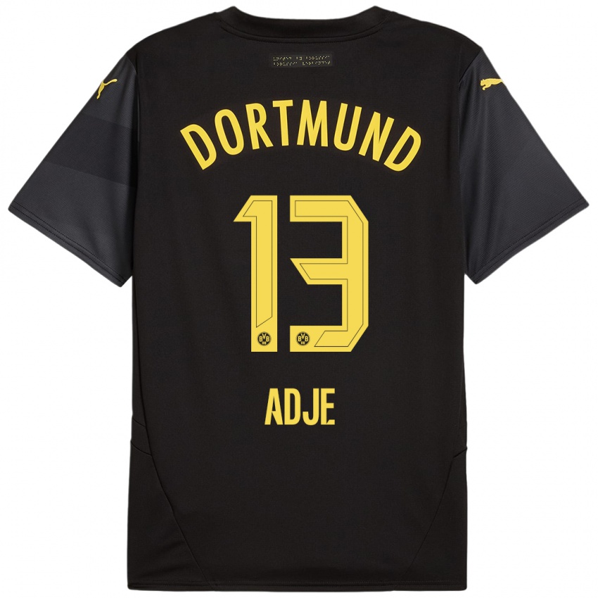 Kinder Miguel Adje #13 Schwarz Gelb Auswärtstrikot Trikot 2024/25 T-Shirt Österreich