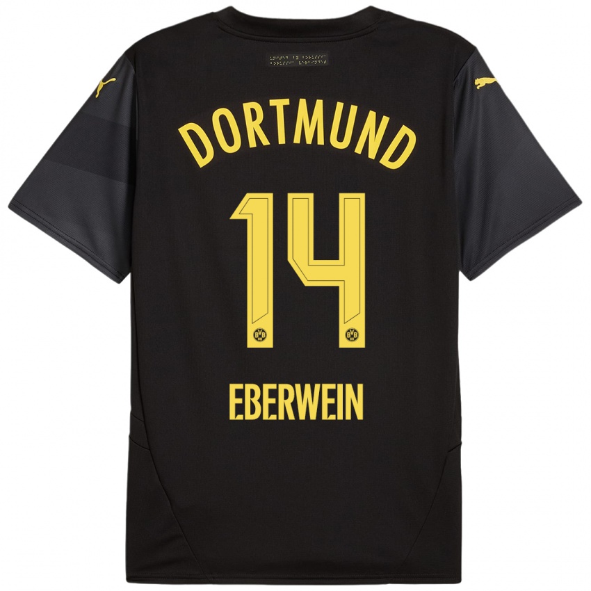 Kinder Michael Eberwein #14 Schwarz Gelb Auswärtstrikot Trikot 2024/25 T-Shirt Österreich