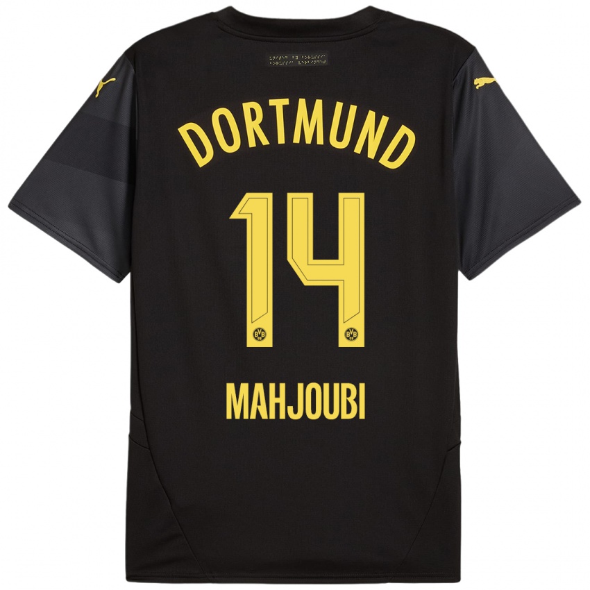 Kinder Anas Mahjoubi #14 Schwarz Gelb Auswärtstrikot Trikot 2024/25 T-Shirt Österreich