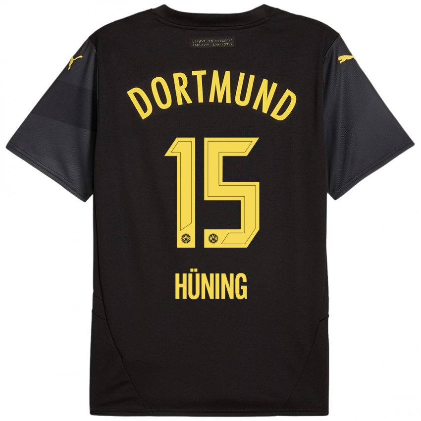 Kinder Ben Hüning #15 Schwarz Gelb Auswärtstrikot Trikot 2024/25 T-Shirt Österreich