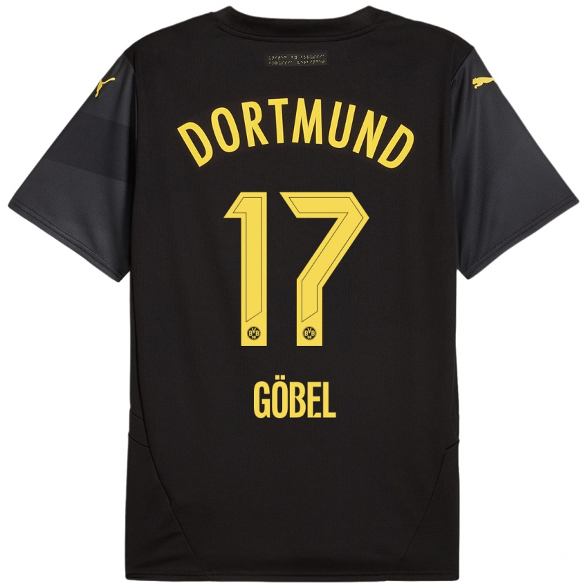 Kinder Patrick Göbel #17 Schwarz Gelb Auswärtstrikot Trikot 2024/25 T-Shirt Österreich