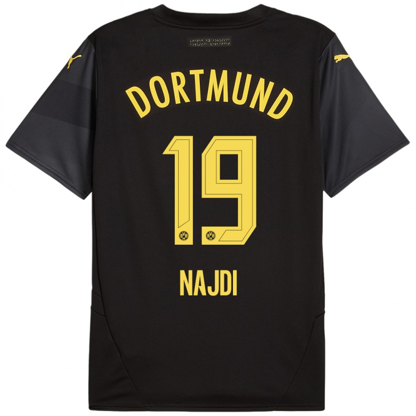 Kinder Ahmad Najdi #19 Schwarz Gelb Auswärtstrikot Trikot 2024/25 T-Shirt Österreich