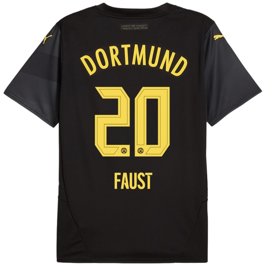 Kinder Tom Faust #20 Schwarz Gelb Auswärtstrikot Trikot 2024/25 T-Shirt Österreich