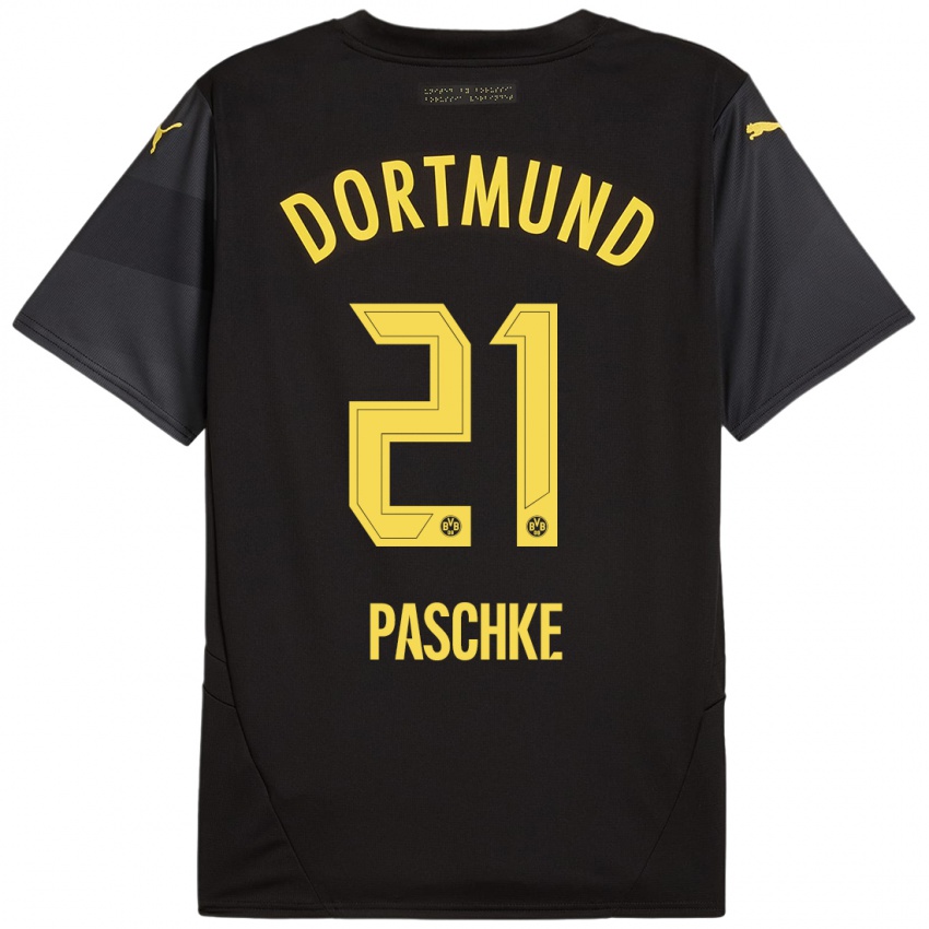 Kinder Felix Paschke #21 Schwarz Gelb Auswärtstrikot Trikot 2024/25 T-Shirt Österreich