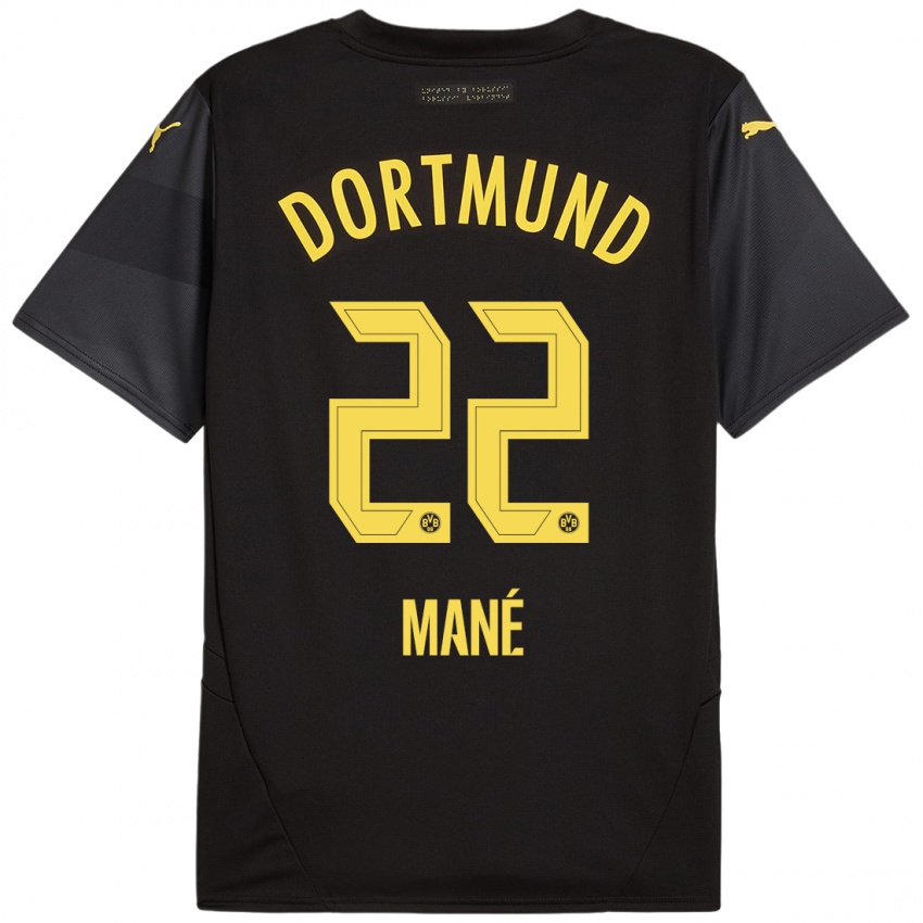 Kinder Filippo Mané #22 Schwarz Gelb Auswärtstrikot Trikot 2024/25 T-Shirt Österreich