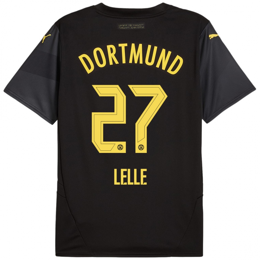 Kinder David Lelle #27 Schwarz Gelb Auswärtstrikot Trikot 2024/25 T-Shirt Österreich