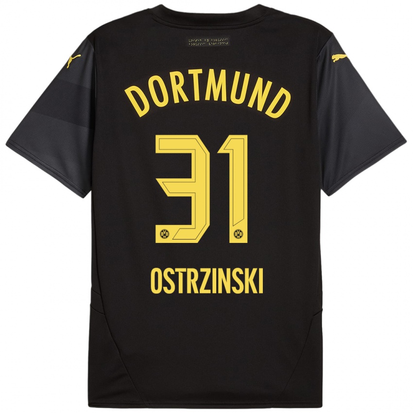 Kinder Silas Ostrzinski #31 Schwarz Gelb Auswärtstrikot Trikot 2024/25 T-Shirt Österreich